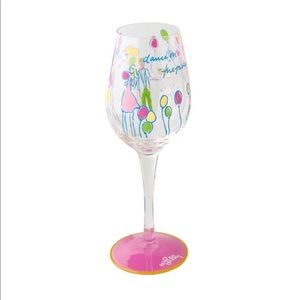 NWT - Lilly Pulitzer Hand Painted Wine Glass